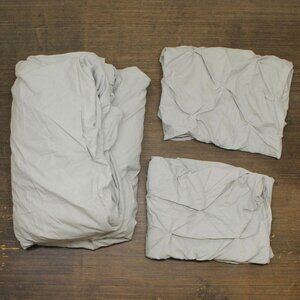 Noble Linens Ultra Soft 3 Piece Pinch Pleat Duvet Cover Set Gray Full / Queen